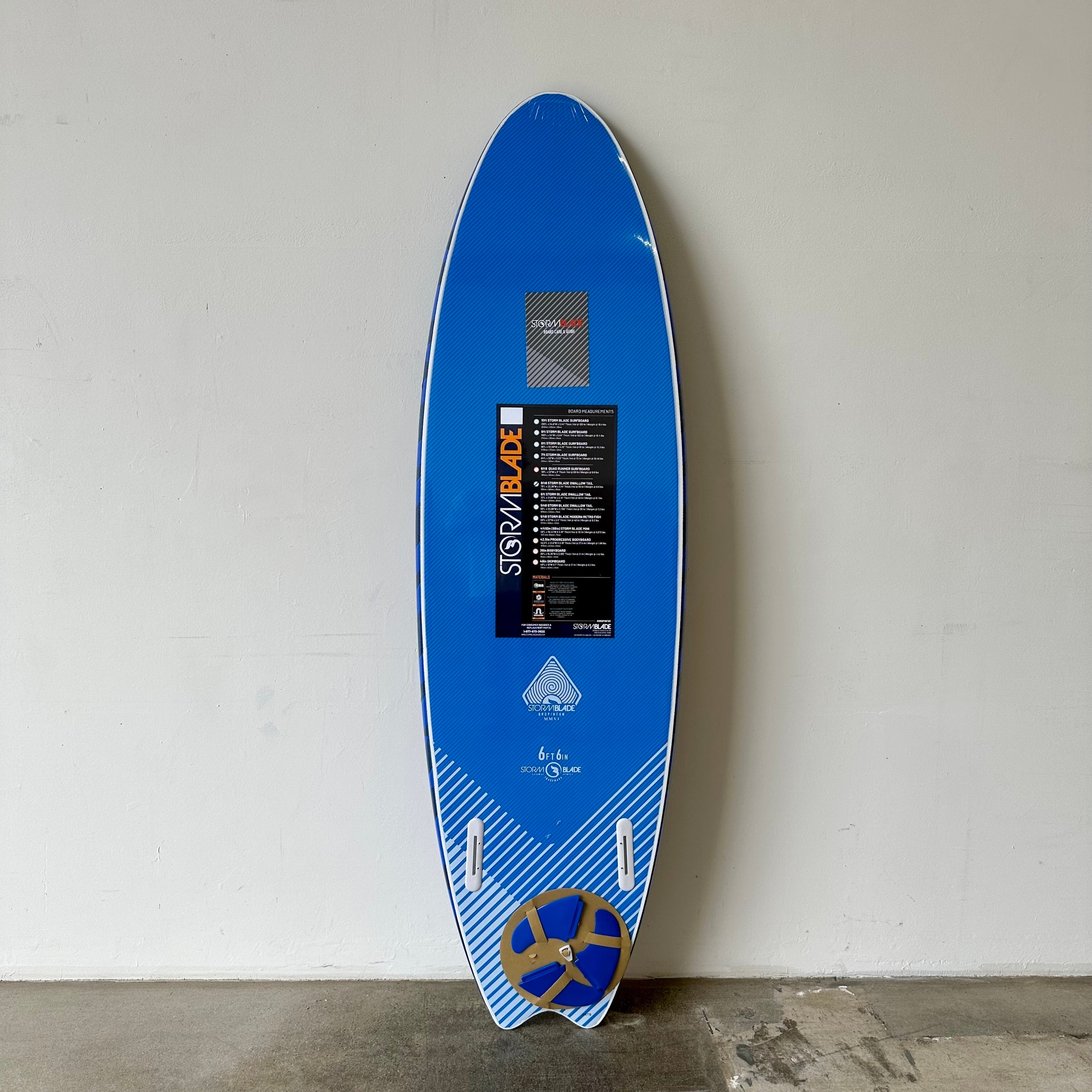 6ft 6in Stormblade Swallow Tail Surfboard (Blizzard Navy) | Mud