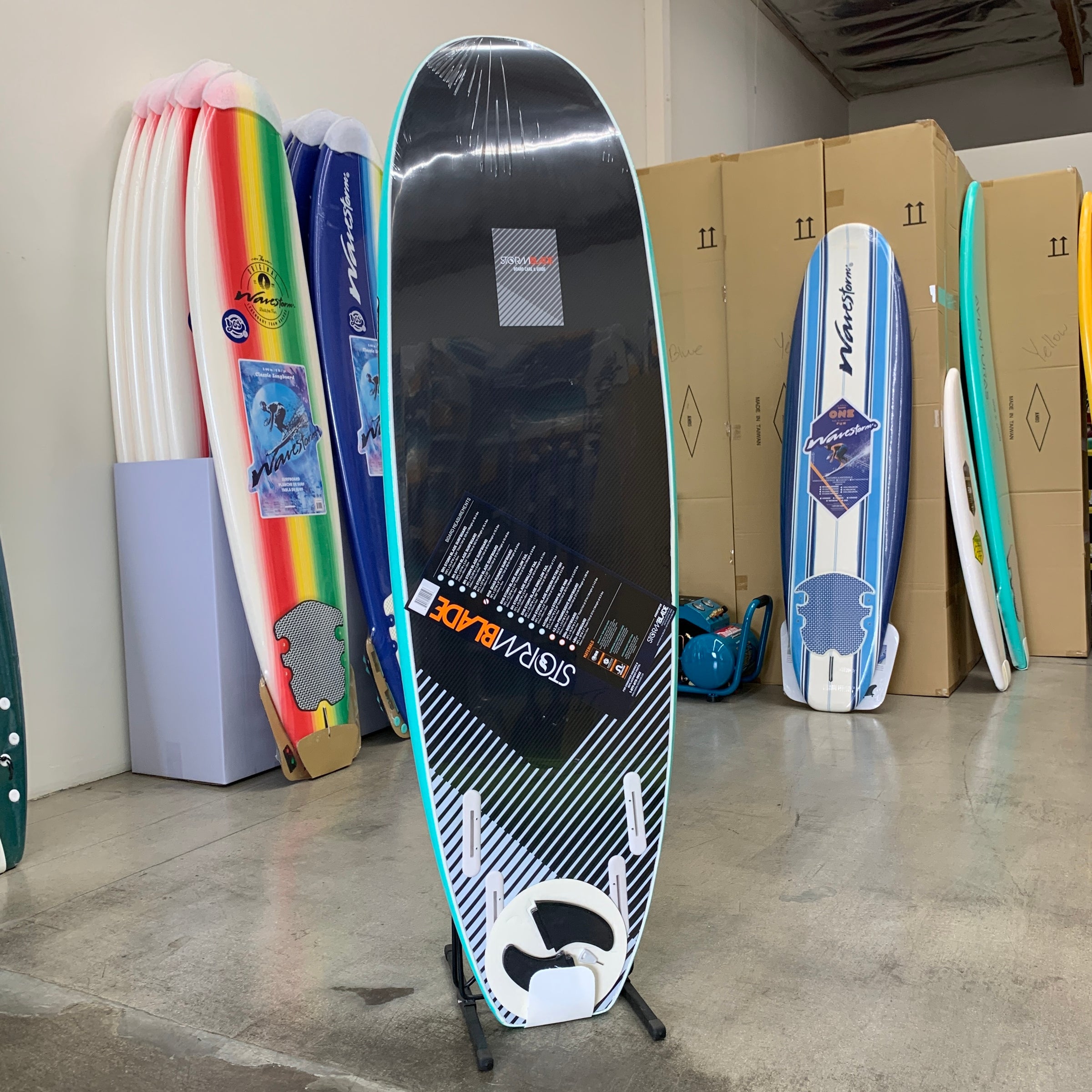 6ft 6in Stormblade Quad Runner Surfboard (Turquoise) | Mud Tail